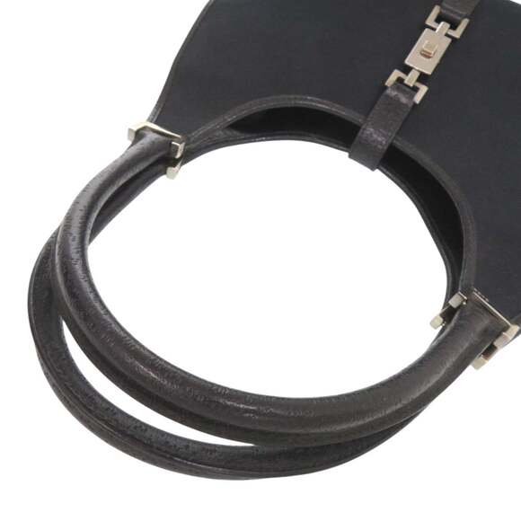 GUCCI Authentic Black Leather Jackie Shoulder Bag